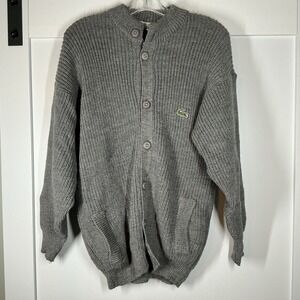 Vintage Lacoste Chemise French Lacoste wool acrylic knit‎ cardigan Chunky Medium
